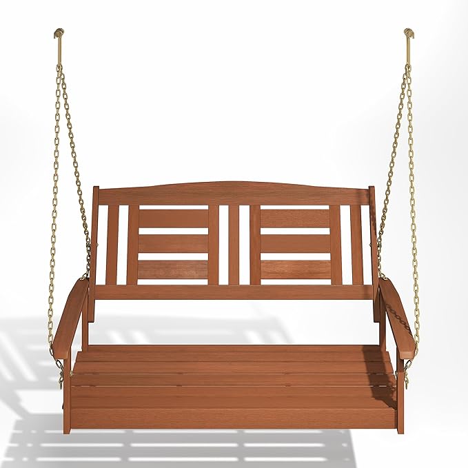 Furinno TIOMAN Porch Swing, 2-Seater Outdoor Hanging Wooden Swing - Image 6
