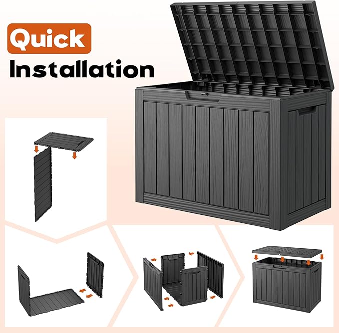 Outdoor Storage Box, Resin Deck Boxes Indoor and outdoor, Waterproof Storage - Image 7