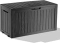 75 Gallon Waterproof Outdoor Storage Box, Resin Deck Box, Lockable Outside by MAIUSCOLI