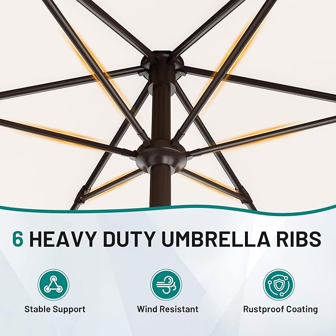 AreShark 7.5FT Patio Umbrella Table Market Umbrella - Image 7