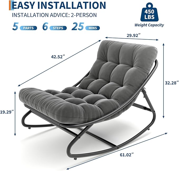 IDEALHOUSE Outdoor Rocking Chair - Image 2
