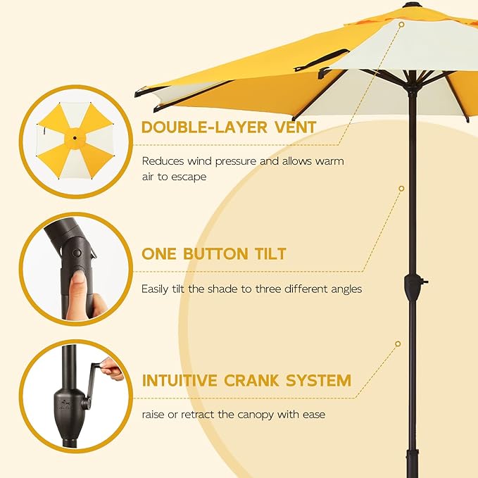 Abba Patio 9FT Lyon Outdoor Patio Umbrella Outdoor Table Umbrella - Image 4