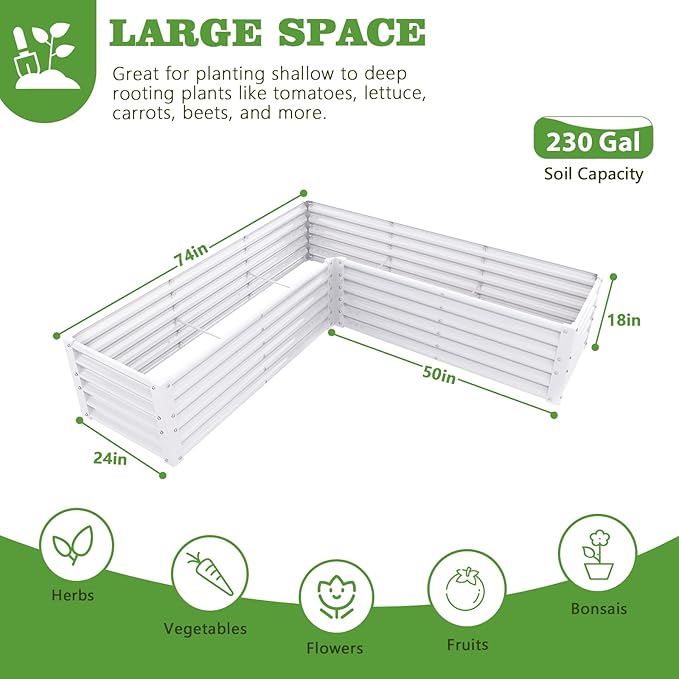A ANLEOLIFE 8-Pack 4X4X1.5ft & 74x74x18in Deep Root Galvanized Raised Garden - Image 4