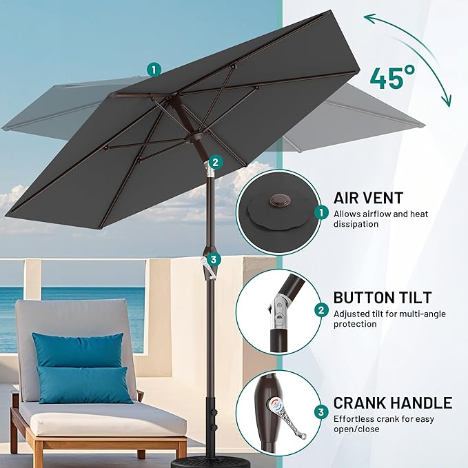AreShark 7.5FT Patio Umbrella Table Market Umbrella - Image 6