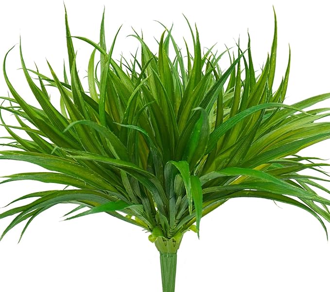 6Pcs Artificial Grass Fake Plants 17.3in 16 Leaves Outdoor Fake Grass UV by Phliofd