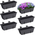 ETELI Deck Railing Planter Boxes 6 Pack Window Box by ETELI