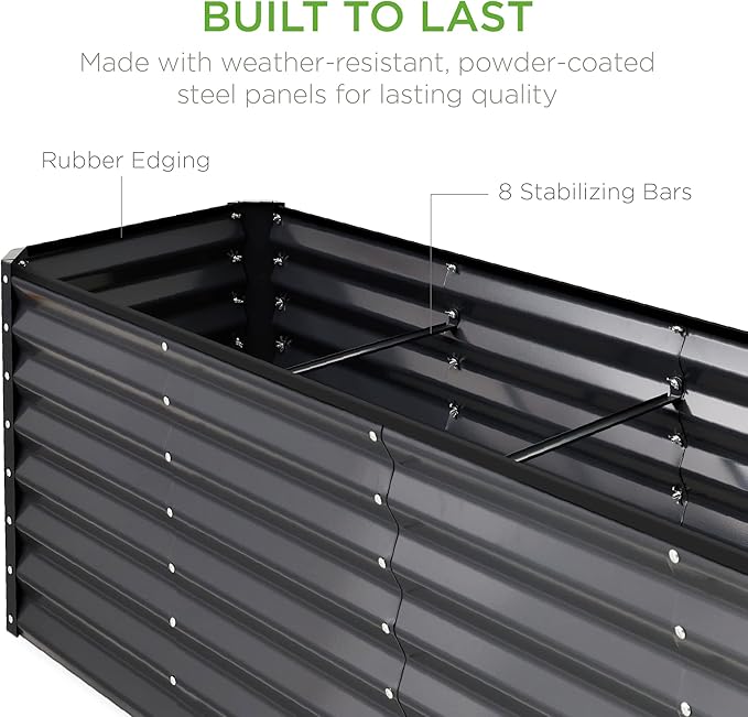 Best Choice Products 8x2x2ft Outdoor Metal Raised Garden Bed, Rectangular Deep - Image 5