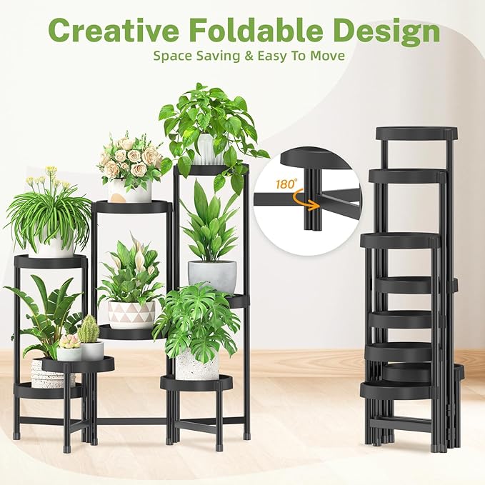 iDavosic.ly 8 Tier Folding Plant Stand Indoor Outdoor - Image 3