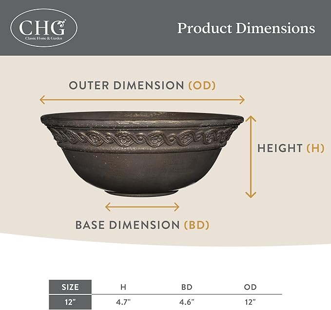 Classic Home and Garden Corinthian Shallow Planter - Image 5