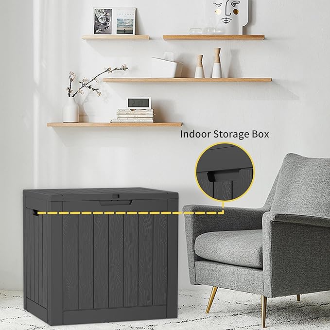 ROJIK 37 Gallon Outdoor Storage Box, Deck Box - Image 4