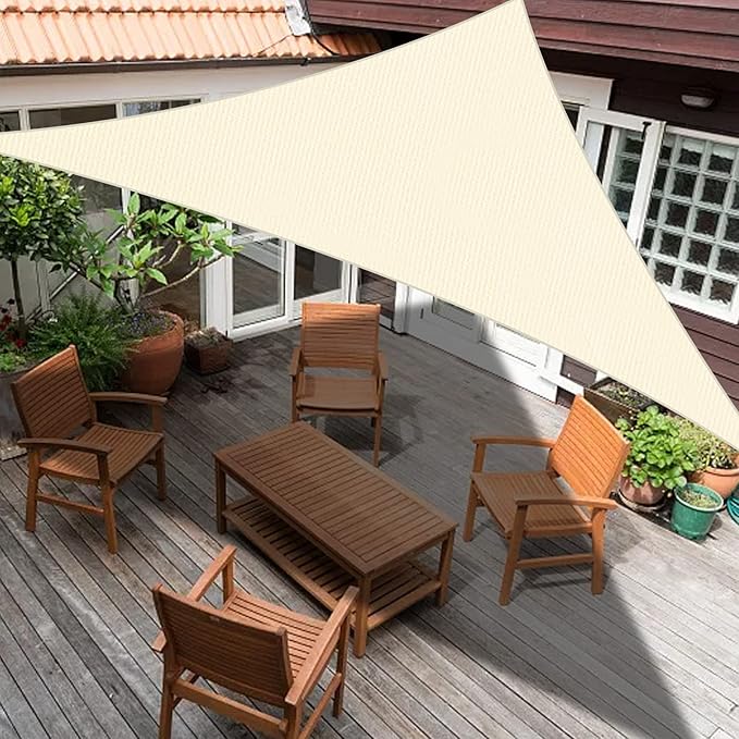 SUNLAX Custom Size 10'x18'x20.6' Beige Sun Shade Sail Right Triangle UV Block - Image 6