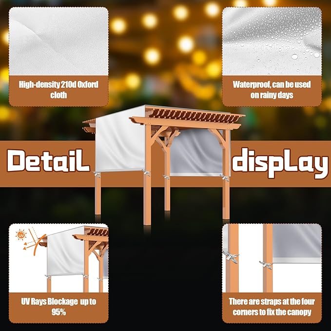 Universal Pergola Replacement Canopy Outdoor Canopy Shade Cover Waterproof - Image 3