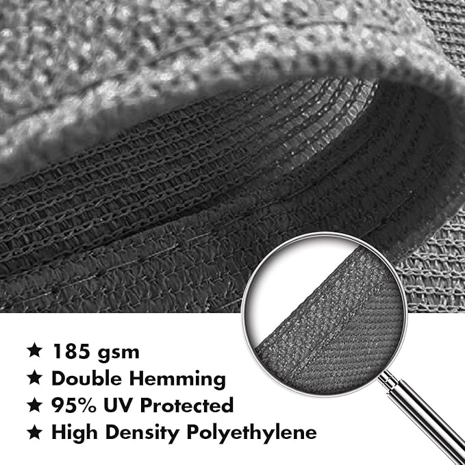 KANAGAWA 8'X10' Dark Gray Custom Size Sun Shade Sail Rectangle UV Block Canopy - Image 4