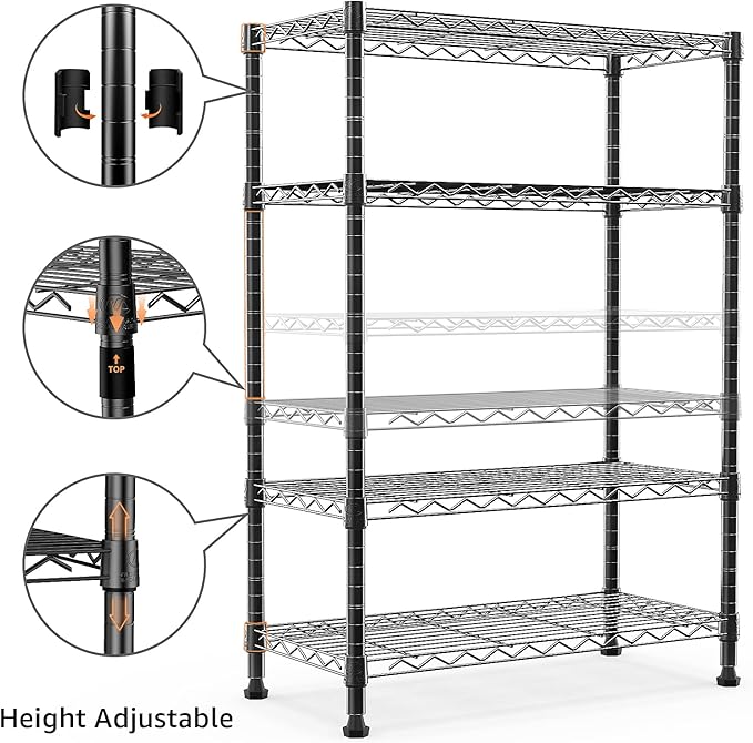 1000 lbs Storage Shelving Steel Heavy Duty 4-Tier Utility Shelving Unit Steel - Image 5