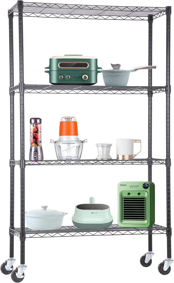 BestOffice | 4-Tier Wire Storage Shelves by BestOffice
