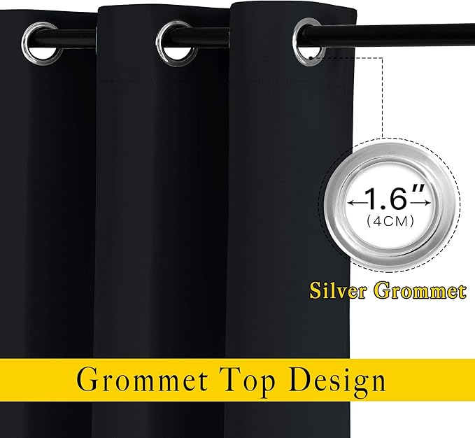 NICETOWN Black Out Dooway Curtain 80 inches Long, Grommet Thermal Insulated - Image 2