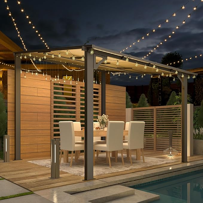 AECOJOY 8' x 8' Gazebo for Patio, Small Wall-Mounted Lean to Gazebo Pergola - Image 2