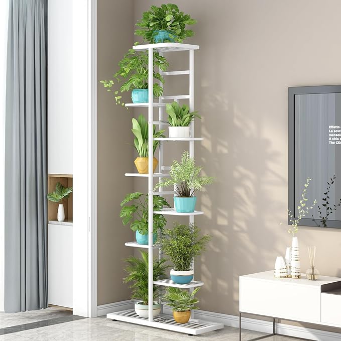 LINZINAR Plant Stand Metal Indoor Outdoor 8 Tier 9 Potted Multiple Flower Pot - Image 2