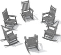 SERWALL HDPE Outdoor Rocking Chair Set of 6, Patio Rocking Chairs by SERWALL