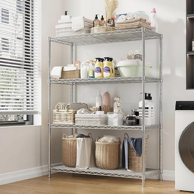 Xcity Storage Shelves, 4 Tier Heavy Duty Metal Shelving Unit - Image 5