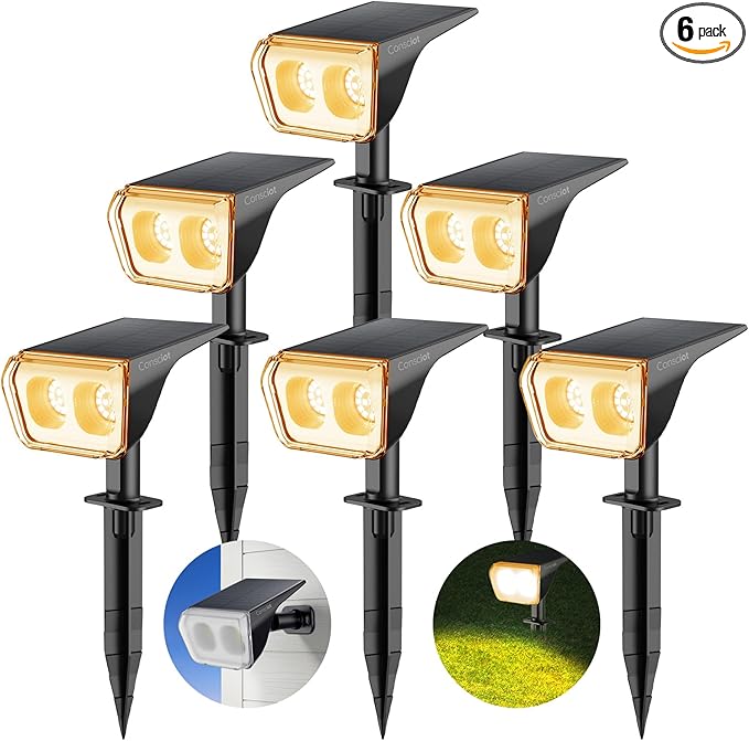 Consciot Solar Spot Lights Outdoor Waterproof, 24 LED Dusk-to-Dawn Solar by Consciot