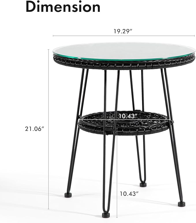 Furniture of America Ysar Boho 19-inch Round Coffee Table Outdoor - Image 3