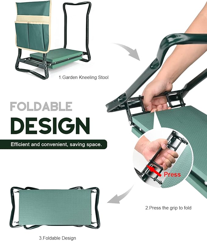KVR Garden Bench for Kneeling and Sitting Foldable Garden Kneeler and Seat - Image 7
