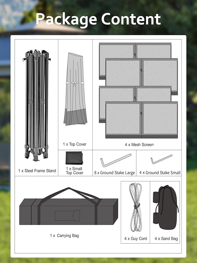 13 X 13FT Pop Up Gazebo, Canopy Tent, Gazebos on Clearance, Patio Folding Canopy - Image 8