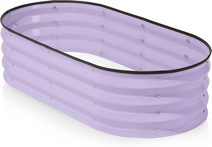 Plant & Plot Galvanized Raised Garden Beds Outdoor // 4×2×1 ft Planter Raised by PlantPlot