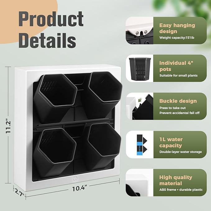 Wall-Mounted Vertical Garden Planter – Ready-to-Use Indoor Wall Planter - Image 2