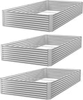 FRIZIONE 3pcs 6x3ft Galvanized Raised Garden Bed Outdoor, Above Ground Garden by FRIZIONE