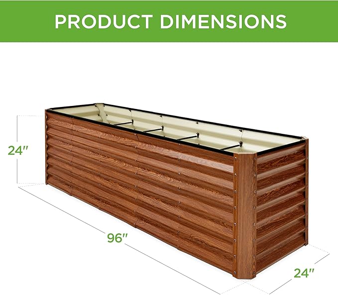 Best Choice Products 8x2x2ft Outdoor Metal Raised Garden Bed, Rectangular Deep - Image 7