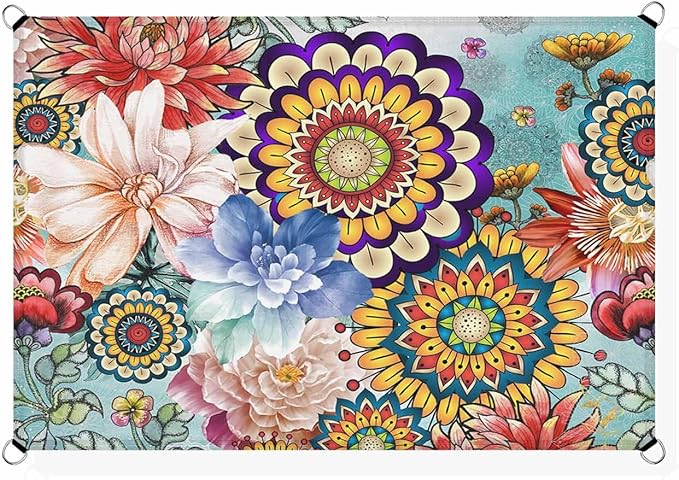Sun Shade Sail 14'x18' Boho Floral Rectangle Sun Shade Sails Canopy Waterproof - Image 7