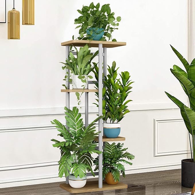 LINZINAR Plant Stand Indoor 4 Tier 5 Potted Multiple Plant Shelf Stands - Image 4