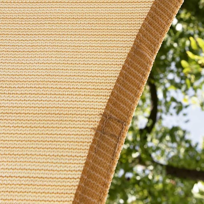 Amgo Custom Size 18' x 23' x 29.2' Beige Right Triangle Sun Shade Sail UPF50+ - Image 9