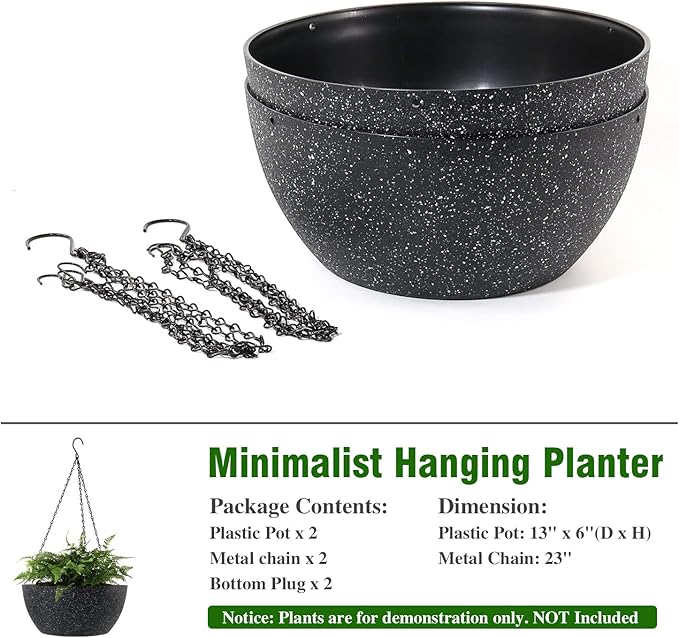 13 inch Large Hanging Planters Plant Pots - Image 4