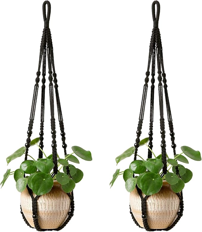 Mkono Macrame Plant Hanger Indoor Hanging Planter Basket by Mkono