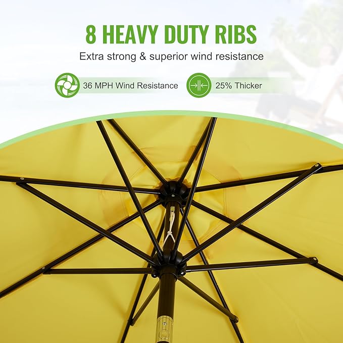 Backyard Expressions 9 ft. Patio Umbrella, Market Table Umbrella w/Tilt and - Image 2