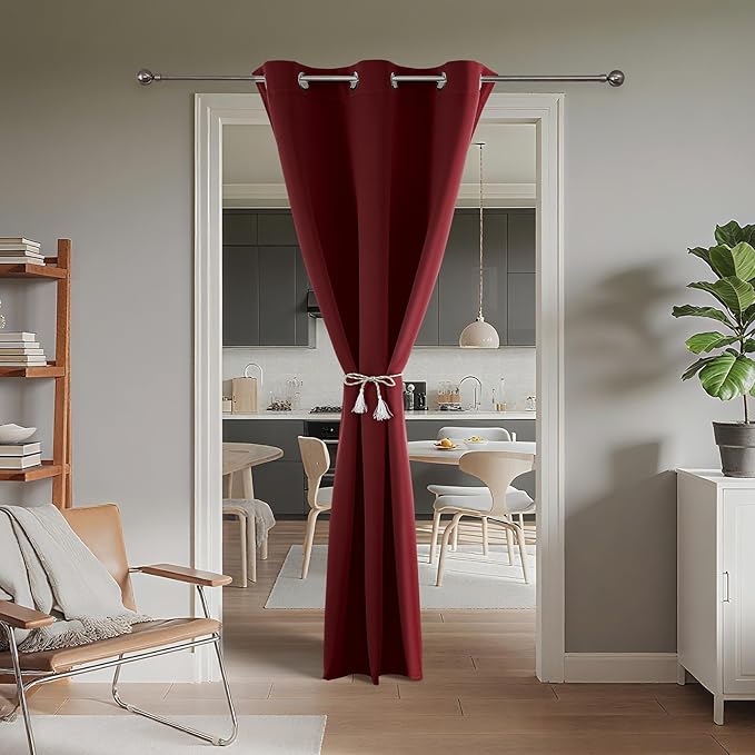 Joydeco Blackout Door Curtain for Doorway Privacy 108 Inches Long, Grommet - Image 2