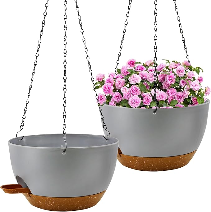 12 inch Hanging Planters for Indoor Plants, 2 Pack Self-Watering Hanging by Unknown