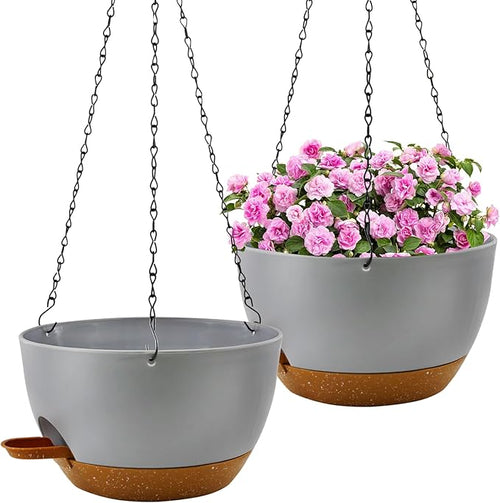 12 inch Hanging Planters for Indoor Plants, 2 Pack Self-Watering Hanging by Unknown