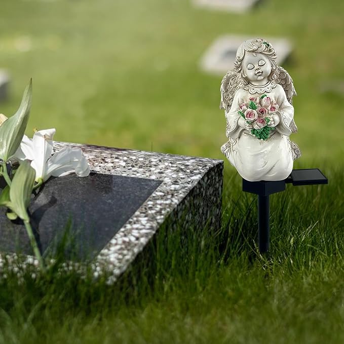 Solar Garden Angel Lights, Waterproof Outdoor Garden Angels Statue Decorations - Image 7
