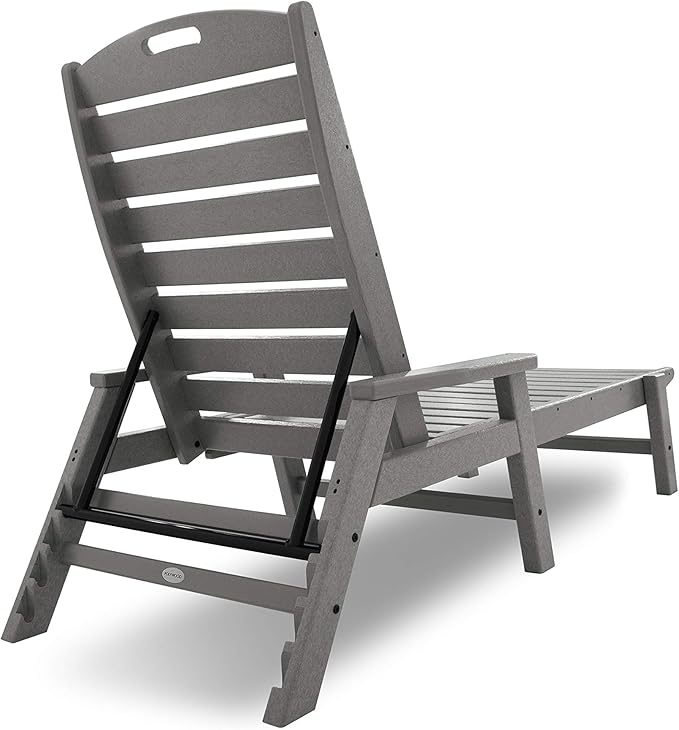 POLYWOOD NCC2280GY Nautical Arms Chaise, Slate Grey - Image 4