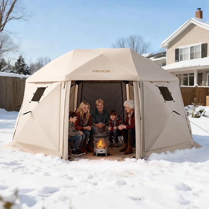 VEVOR Pop up Gazebo Screen Tent, 15 x 15 ft, 13-Sided Spherical Camping Canopy - Image 8