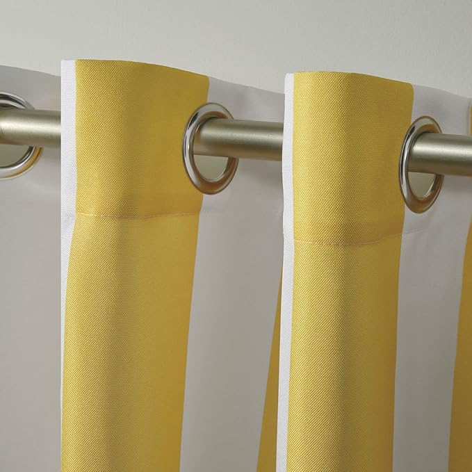 Exclusive Home Canopy Stripe Indoor/Outdoor Grommet Top Curtain Panel, Sunbath - Image 3