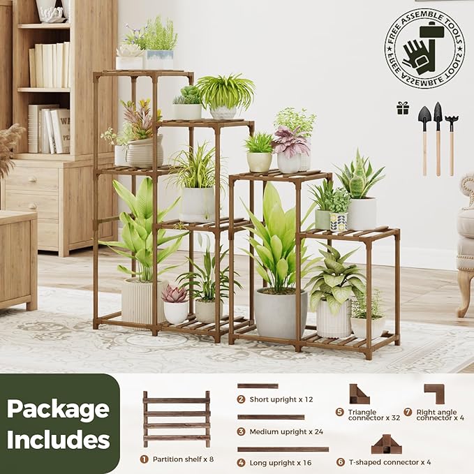 Bamworld Indoor Plant Stands Outdoor Combo Plant Shelves - Image 7