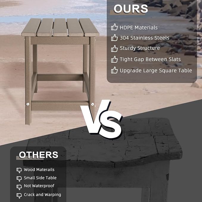 Outdoor Side Tables Adirondack, HDPE Small Table - Image 5