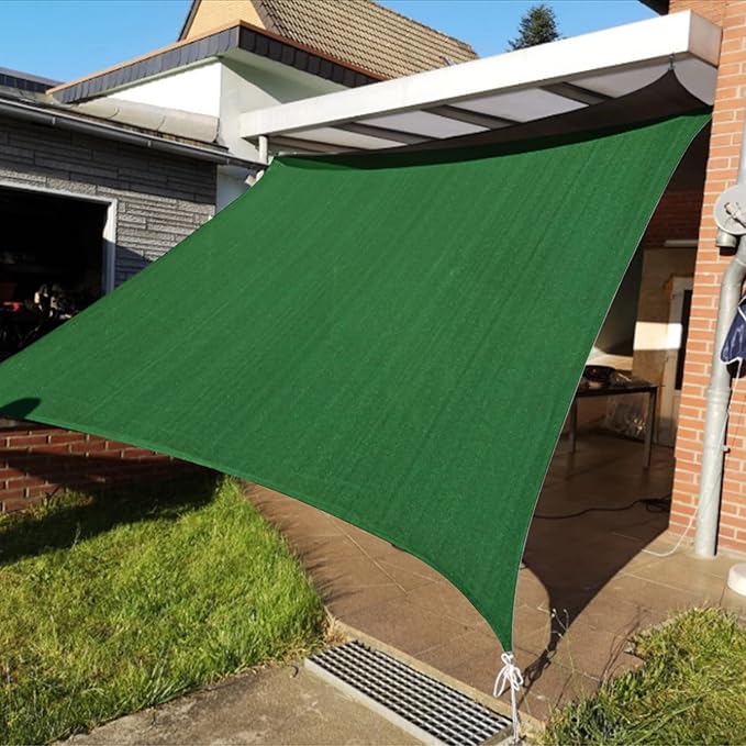 KANAGAWA Sun Shade Sail 10'x13' Dark Green Rectangle UV Block Canopy Awning by KANAGAWA