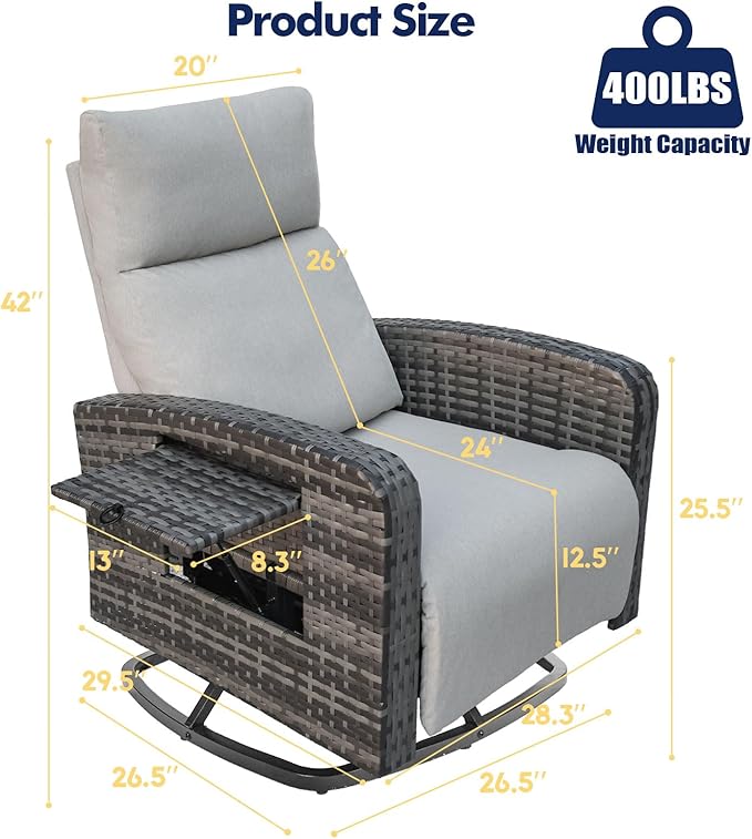 Outdoor Recliner Chair, Wicker Patio Recliners - Image 2