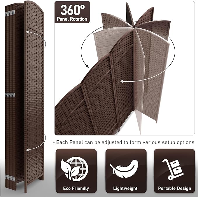 Sorbus 8 Panel Room Divider 6 ft. Tall - Image 7